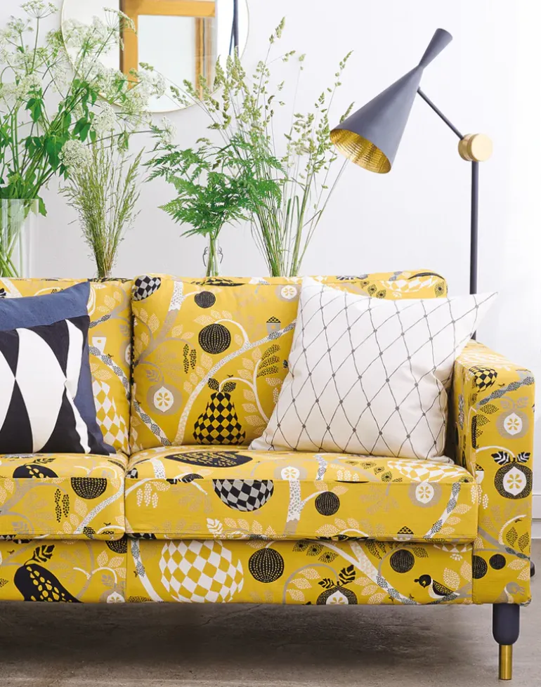 Fruit Garden Cotton Fabric, Yellow