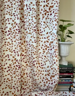 Ginkgo Leaves Fabric, Aurora Red