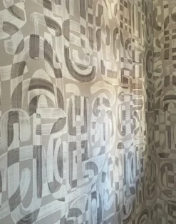 Grasscloth Down the Rabbit Hole, Black and White