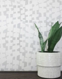 Grasscloth Geo, White Noise