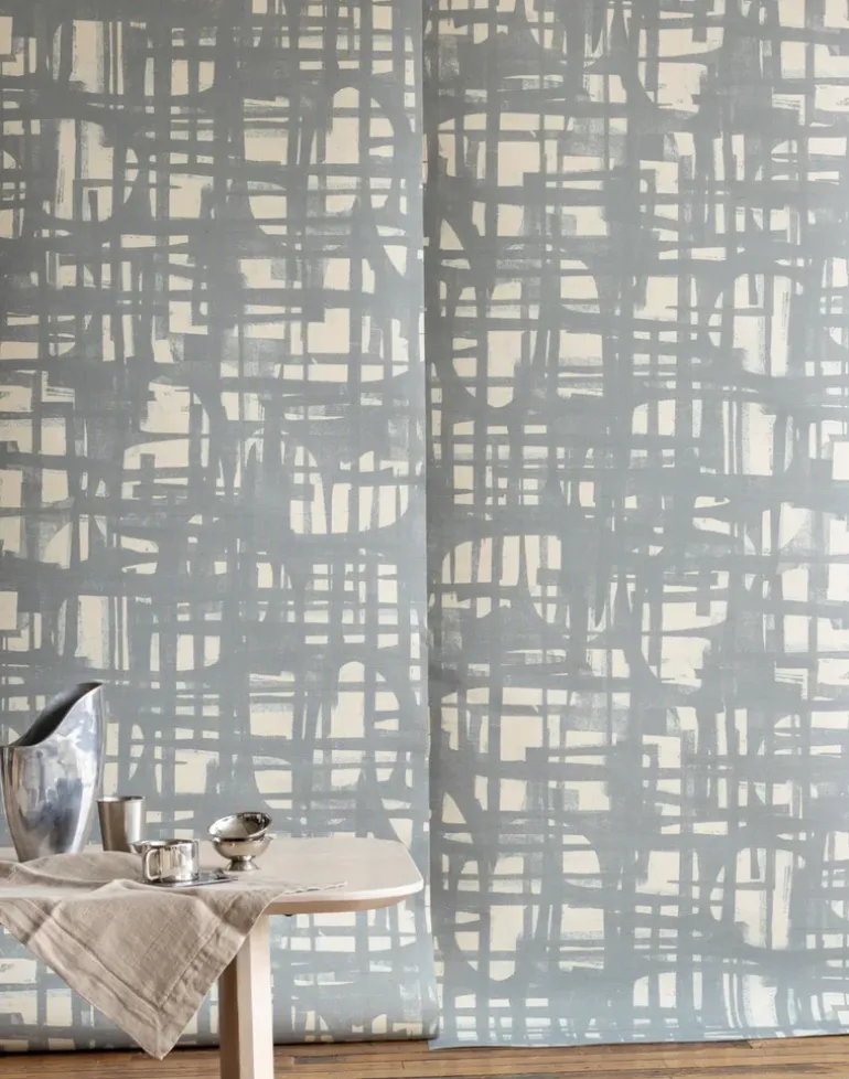 Grasscloth Monoprint, Chambray