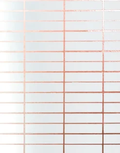 Grid, Copper Rose & White