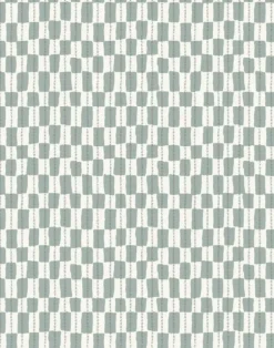 Gustav Linen Fabric, Dusty Blue / White