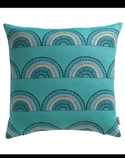 Horseshoe Arch in Teal Cushion Cover