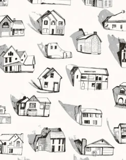 Houses, Black & Cream