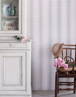 Indian Stripe, Pink & Teal