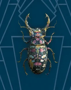 Insects Noir, Lucanidae Botanicus Petrol