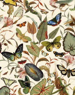 Ivory Butterfly Wallfabric