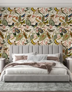 Ivory Butterfly Wallfabric