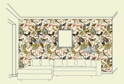 Ivory Butterfly Wallfabric