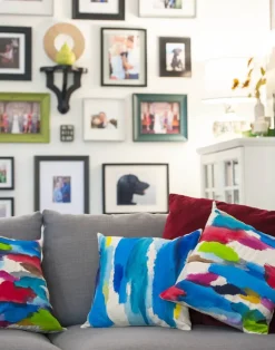 Julie Kay Hand Painted Watercolor Pillow Cover, Multi Colored