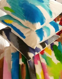 Julie Kay Hand Painted Watercolor Pillow Cover, Multi Colored