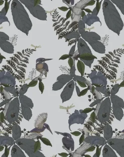 Kingfisher, Grey on Light Grey