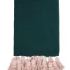 Kip & Co Tassel Throw, Dark Teal