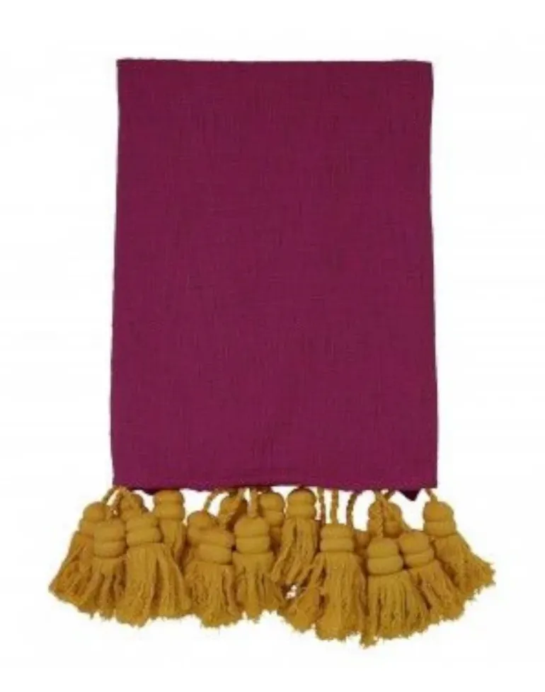 Kip & Co Tassel Throw, Plum