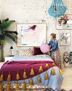 Kip & Co Tassel Throw, Plum