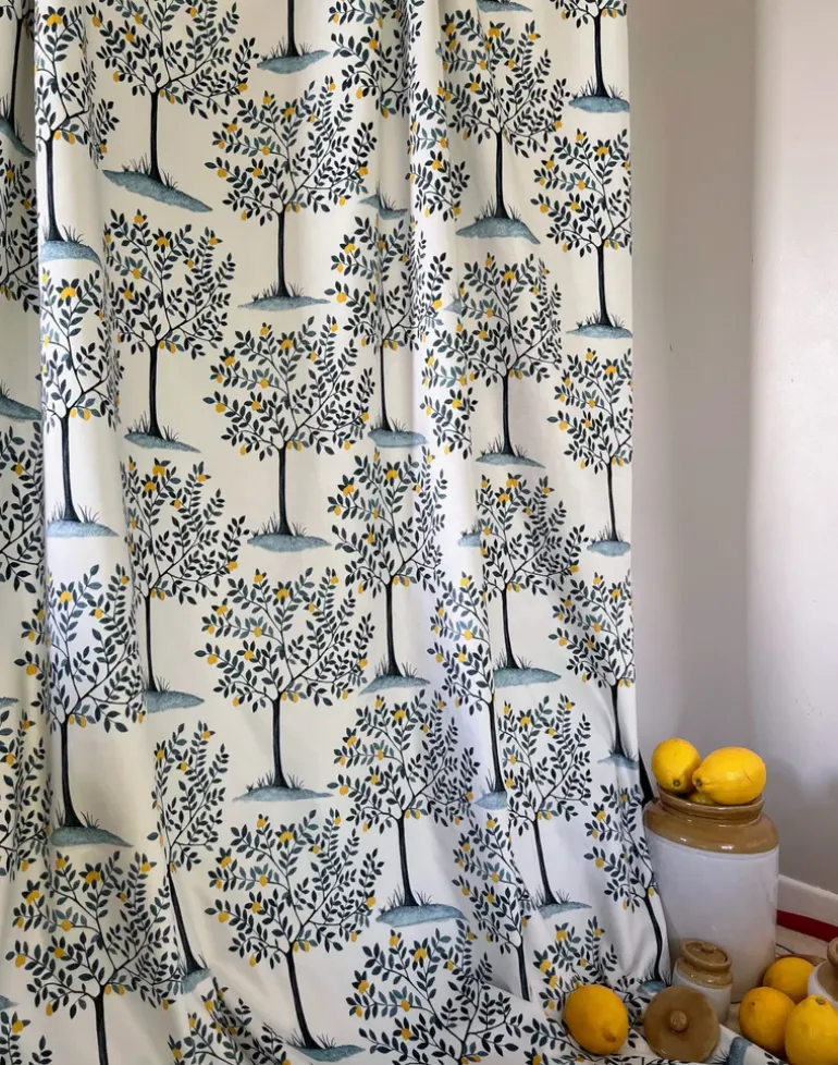 Lemon Grove Fabric, Blue