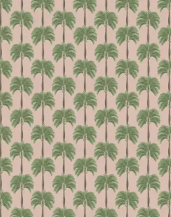 Little Palma Velvet Fabric, Flamingo