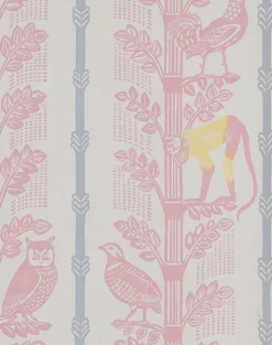 Monkeys & Birds, Rose/Grey Parma