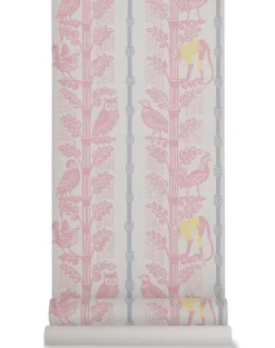 Monkeys & Birds, Rose/Grey Parma