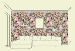 Pink Serpent Wallfabric