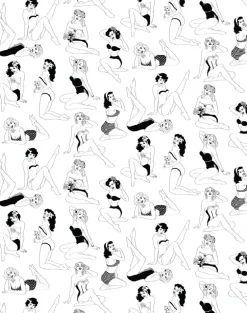 Pin-Up Wallpaper, Black and White