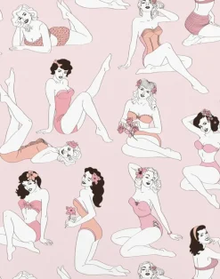 Pin-Up Wallpaper, Rose Blush