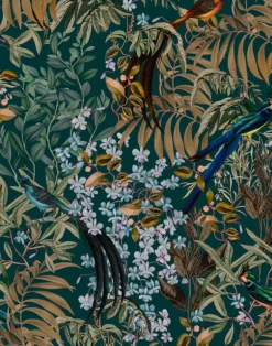 Resplendent Woods Linen Fabric, Forest