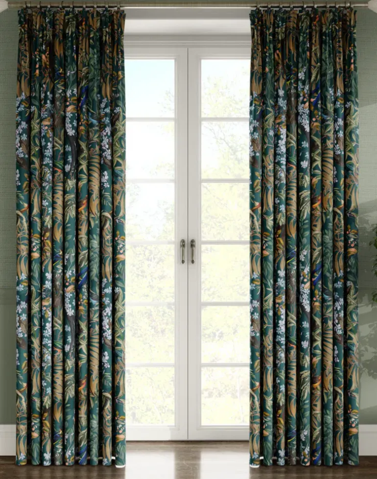 Resplendent Woods Linen Fabric, Forest