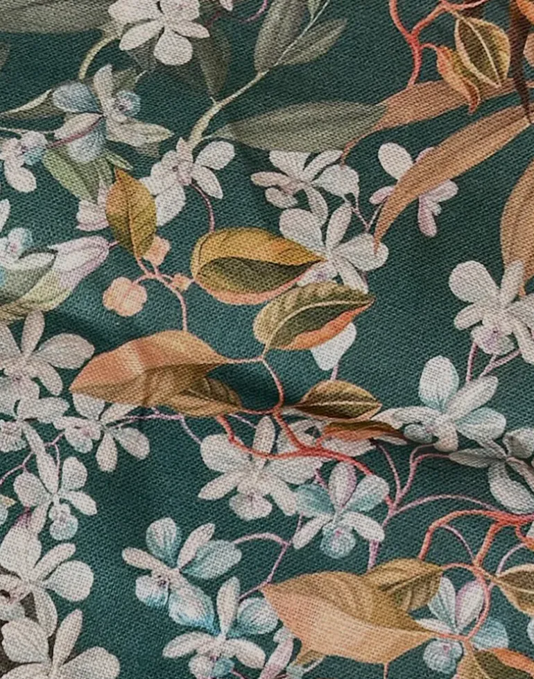 Resplendent Woods Linen Fabric, Forest