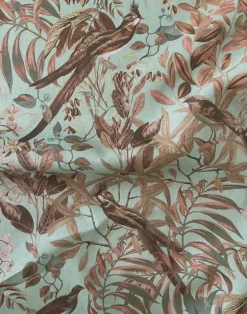 Resplendent Woods Linen Fabric, Teal