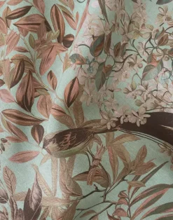 Resplendent Woods Linen Fabric, Teal