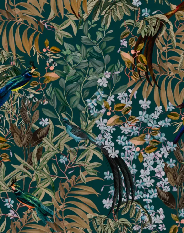 Resplendent Woods Velvet Fabric, Forest