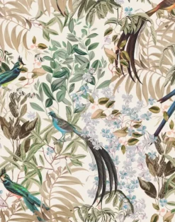 Resplendent Woods Velvet Fabric, Shaded White