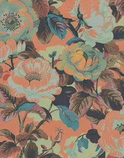 Rococo Roses, Coral Fabric