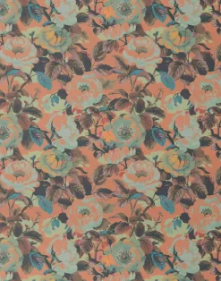 Rococo Roses, Coral Fabric