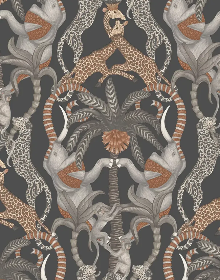 Safari Totem, Ginger and Taupe on Charcoal 119-2009