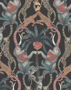 Safari Totem, Ruby & Print Room Blue on Charcoal 119-2008