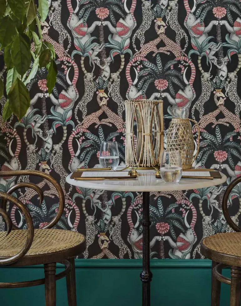 Safari Totem, Ruby & Print Room Blue on Charcoal 119-2008