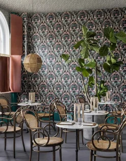 Safari Totem, Ruby & Print Room Blue on Charcoal 119-2008