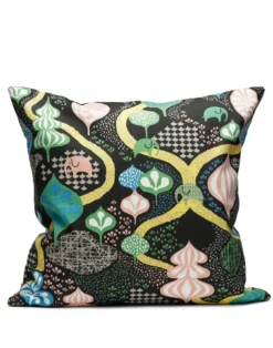 Saga Forest Cotton Fabric, Black Multi