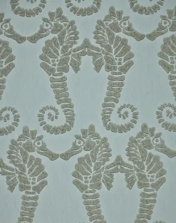 Seahorse, Soft Gold on Eau de Nil