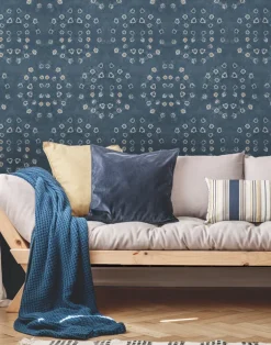 Shibori Circle, Washed Indigo