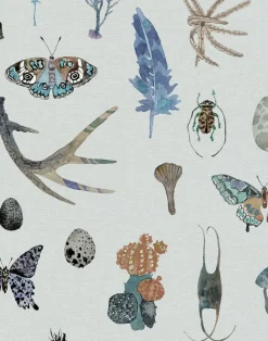 Specimens, Blue - Linen Fabric