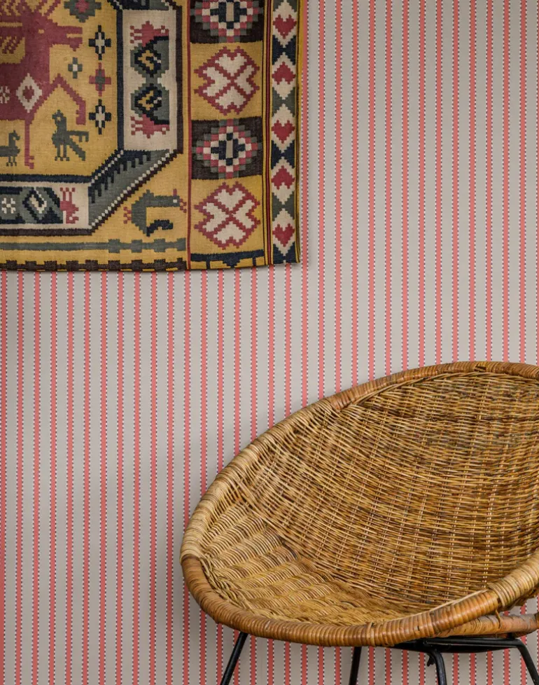 Stitched Stripe, Coral