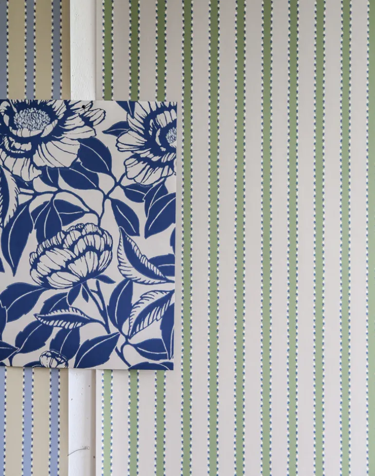 Stitched Stripe, Washed Denim