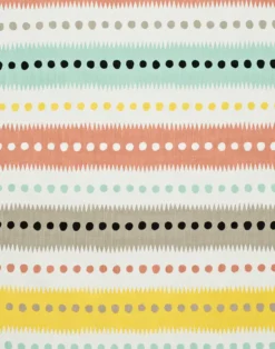Stripe Dot Cotton Fabric, White / Multi