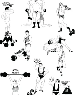 Strong Man Wallpaper, Black and White