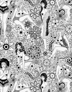 Summer of Love Wallpaper, Black & White