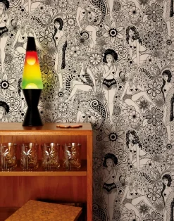 Summer of Love Wallpaper, Black & White